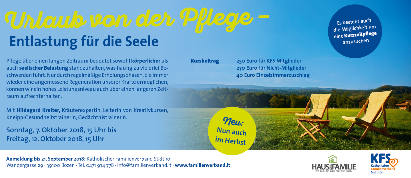 2018 Urlaub von der Pflege Herbst